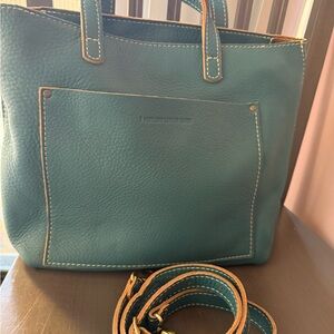 NWOT - Portland Leather Goods - Turquoise - Medium Zipper Tote